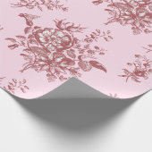 Elegante Vintage Roze Bloemen Cadeaupapier (Hoek)