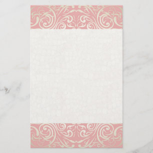 Elegante vintage, roze, bloemen, Victoriaans, Briefpapier