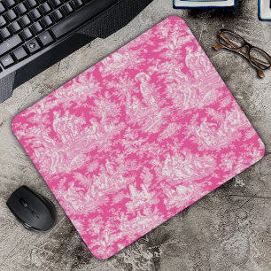 Elegante Vintage Roze Franse Toile de Jouy Muismat