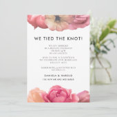 Elegante vintage roze huwelijksaankondiging kaart (Staand voorkant)