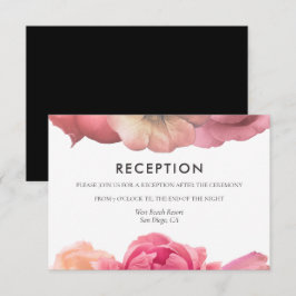 Elegante vintage roze trouwreceptiekaart kaart