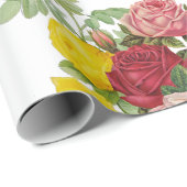 Elegante Vintage Rozen Bloemengeschenk  Cadeaupapier (Rol Hoek)