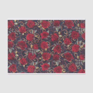 Elegante vintage rozen & decoupage met damastpatro tissuepapier