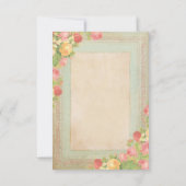 Elegante Vintage Rozen Huwelijk Tafelnummer (Achterkant)