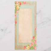 Elegante Vintage Rozen Huwelijksmenu Menu (Achterkant)