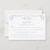 Elegante Vintage RSVP Kaart – Groene Roos Filigraa (Voorkant)