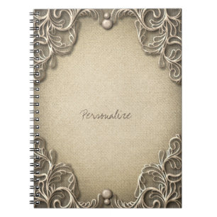 Elegante Vintage Rustieke Jute Kanten Westerse Gla Notitieboek