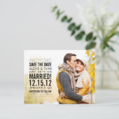 Elegante Vintage Save the Date Wedding Briefkaart (Staand voorkant)