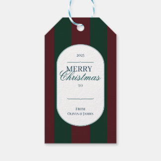 Elegante vintage Schotse ruit kerstcadeautag Cadeaulabel