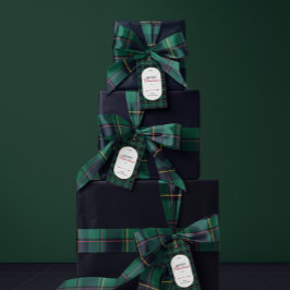 Elegante vintage Schotse ruit Kerstmis Satijnen Lint