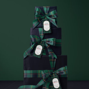 Elegante vintage Schotse ruit Kerstmis Satijnen Lint