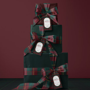 Elegante vintage Schotse ruit Kerstmis Satijnen Lint