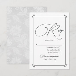 Elegante Vintage Script en Kant Bruiloft RSVP Kaartje