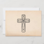 Elegante Vintage Script Kruis en Duif Doop Kaart (Achterkant)
