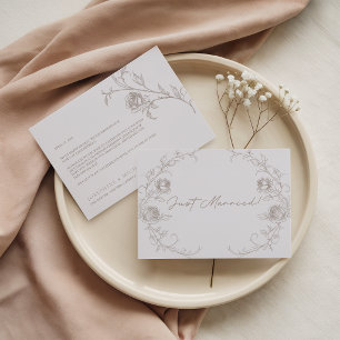 Elegante Vintage Sepia Bloemen Net Getrouwd