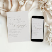 Elegante Vintage Sepia Bruiloft Kaart