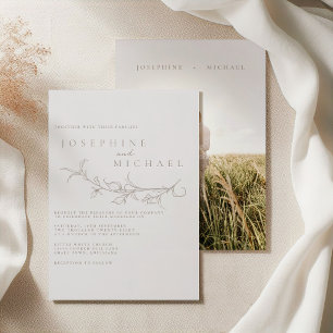 Elegante Vintage Sepia Bruiloft Kaart