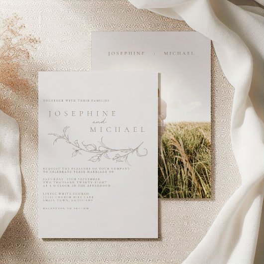 Elegante Vintage Sepia Bruiloft Kaart