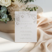 Elegante Vintage Sepia Bruiloft Kaart