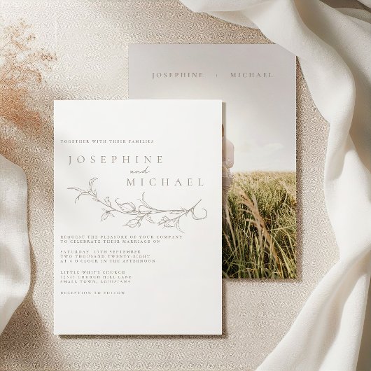Elegante Vintage Sepia Bruiloft Kaart