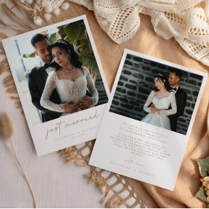 Elegante Vintage Sepia Huwelijksfoto Aankondiging