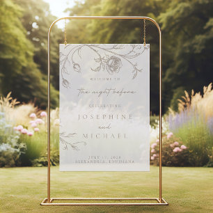 Elegante Vintage Sepia Oefenbruiloft Acryl Bord