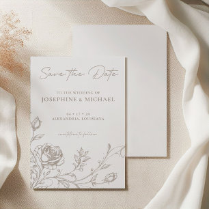 Elegante vintage sepia trouwkaart 'save the date' save the date