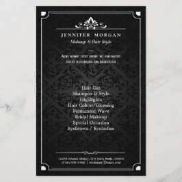 Elegante Vintage Shadow Damask Schoonheidssalon Flyer