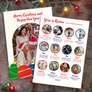 Elegante Vintage sieraden Jaaroverzicht foto Feestdagenkaart