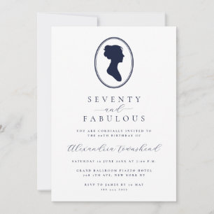 Elegante Vintage Silhouet 70e Verjaardag Kaart
