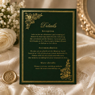 Elegante Vintage Smaragd Regency Trouw RSVP Kaart