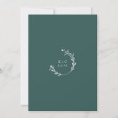 Elegante Vintage Smaragdgroene Bruiloft Kaart (Achterkant)