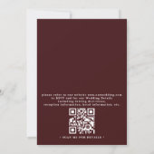Elegante vintage smaragdgroene pauw QR-code trouw Kaart (Achterkant)