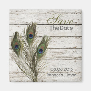 elegante vintage stalenhout pauw save the date magneet