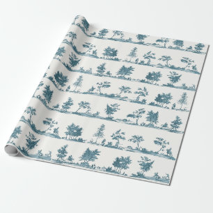 Elegante vintage stoffige blauwe jacht toile cadeaupapier