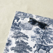 Elegante vintage stoffige blauwe witte paarden toi strandlaken (In situ)