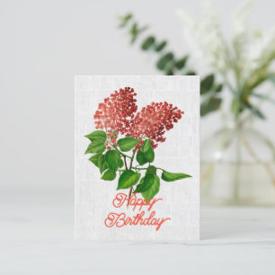 Elegante Vintage Syringa Vulgaris Bloem Verjaardag Briefkaart