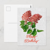 Elegante Vintage Syringa Vulgaris Bloemige Verjaar Briefkaart (Voorkant / Achterkant)