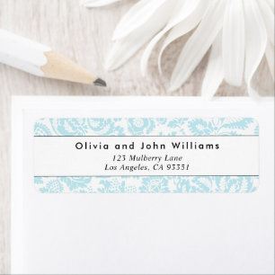 Elegante Vintage Teal Botanische Retouradres Etiket