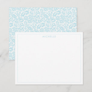 Elegante Vintage Teal Venetiaanse Bloem Botanisch Notitiekaartje