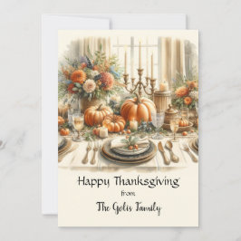 Elegante Vintage Thanksgiving Vakantie Plat Kaart