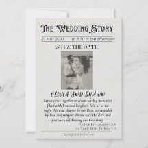 Elegante Vintage "The Wedding Story" Save the Date
