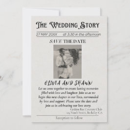 Elegante Vintage "The Wedding Story" Save the Date Kaart