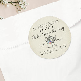 Elegante Vintage Theepartij | Bruidsmeisjesfeest Ronde Sticker