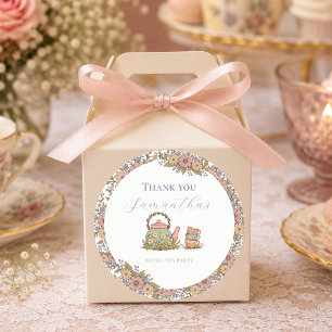Elegante Vintage Theepartij Bruidsuitnodiging Ronde Sticker