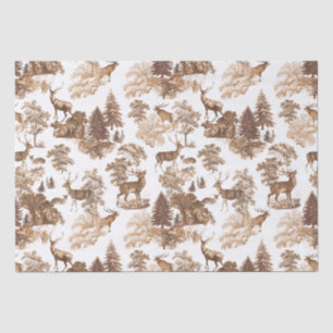 Elegante vintage toile bruine herten in bosland tissuepapier