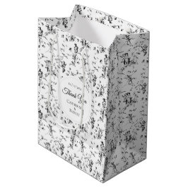 Elegante Vintage Toile Cupido Engelen Bedankt Medium Cadeauzakje