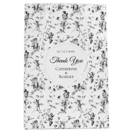 Elegante Vintage Toile Cupido Engelen Bedankt Medium Cadeauzakje