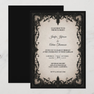 Elegante Vintage Trouw Uitnodiging