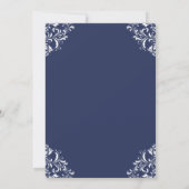Elegante Vintage Trouw Uitnodiging | Navy 2 (Achterkant)
